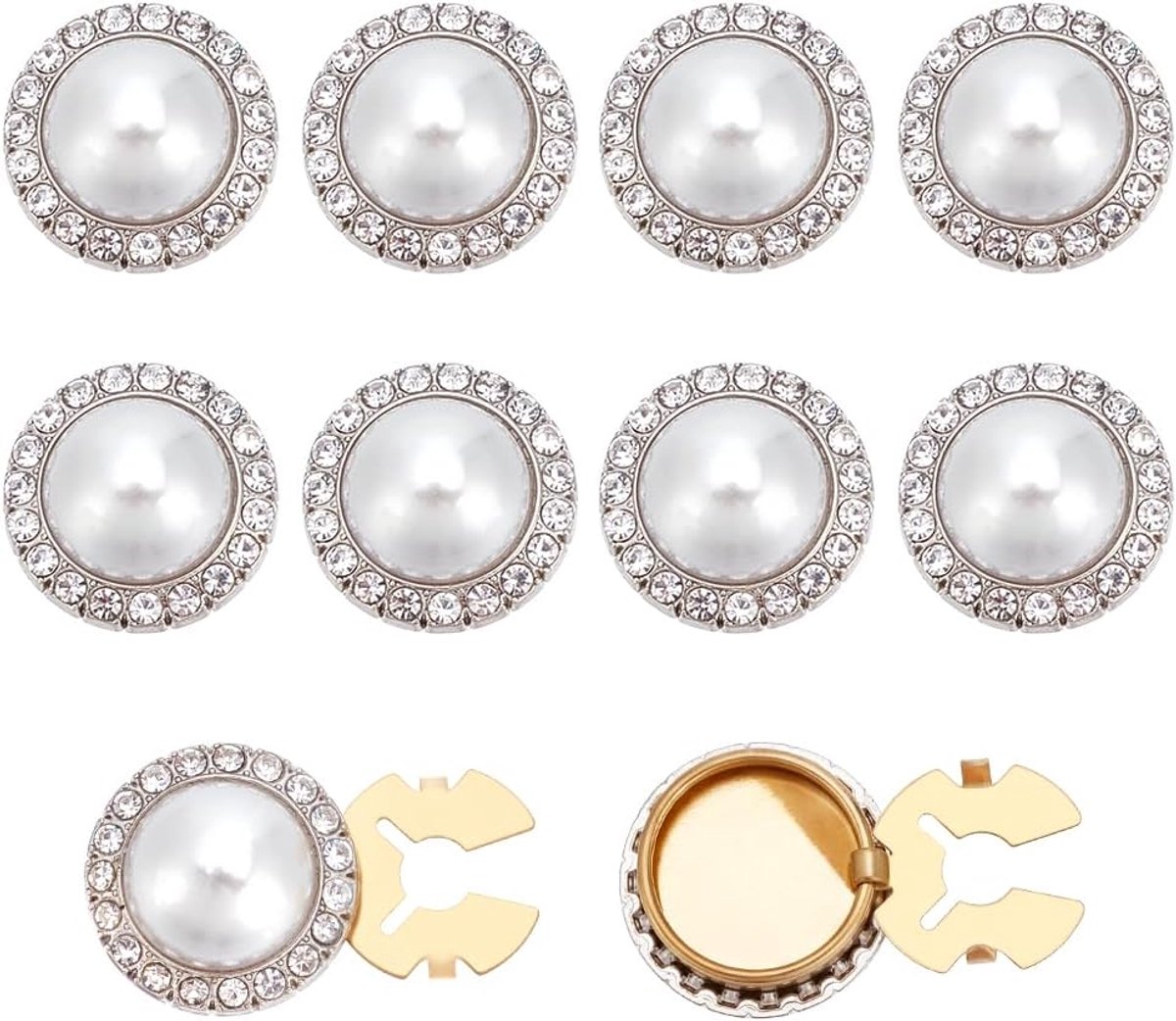 10 stuks parel strass knoopafdekkingen parel ronde knopen