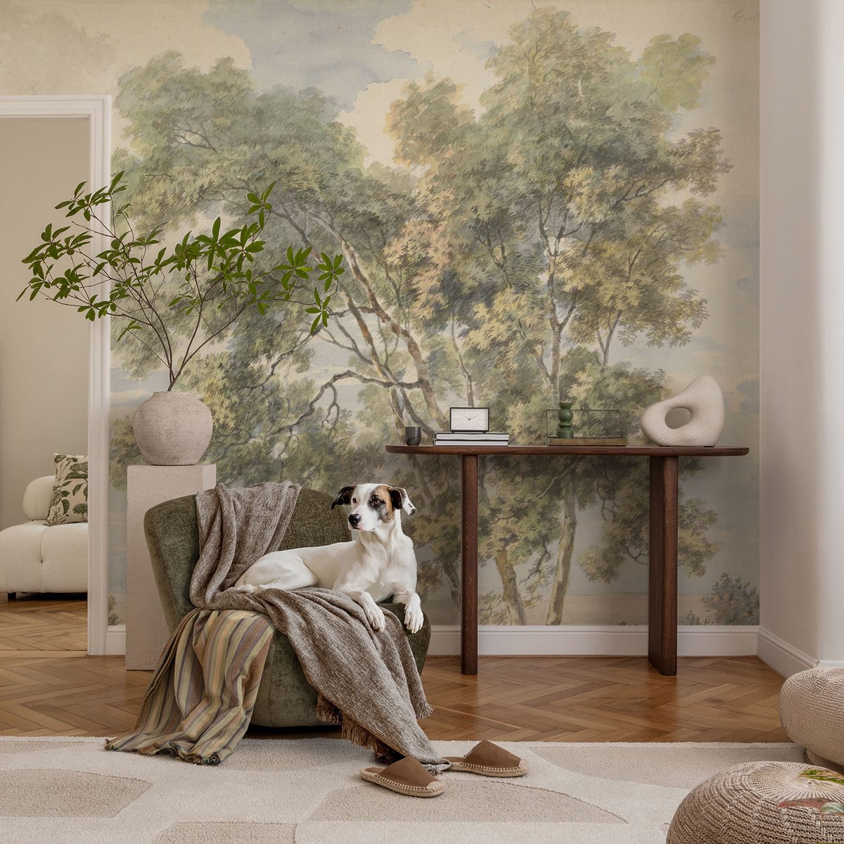 Coloray Vliesbehang - Groente Snellijm Behang - 104x70 cm - Romantische Natuur Fotobehang Vlies - Hal behang Landschappen - Muurschildering - Hal behang