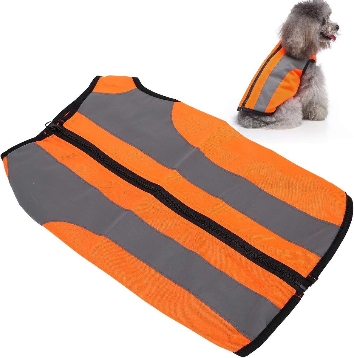 Vest voor Hondenveiligheid, Hoge Zichtbaarheidsvest voor Huisdieren(L-Fluorescerend oranje)
