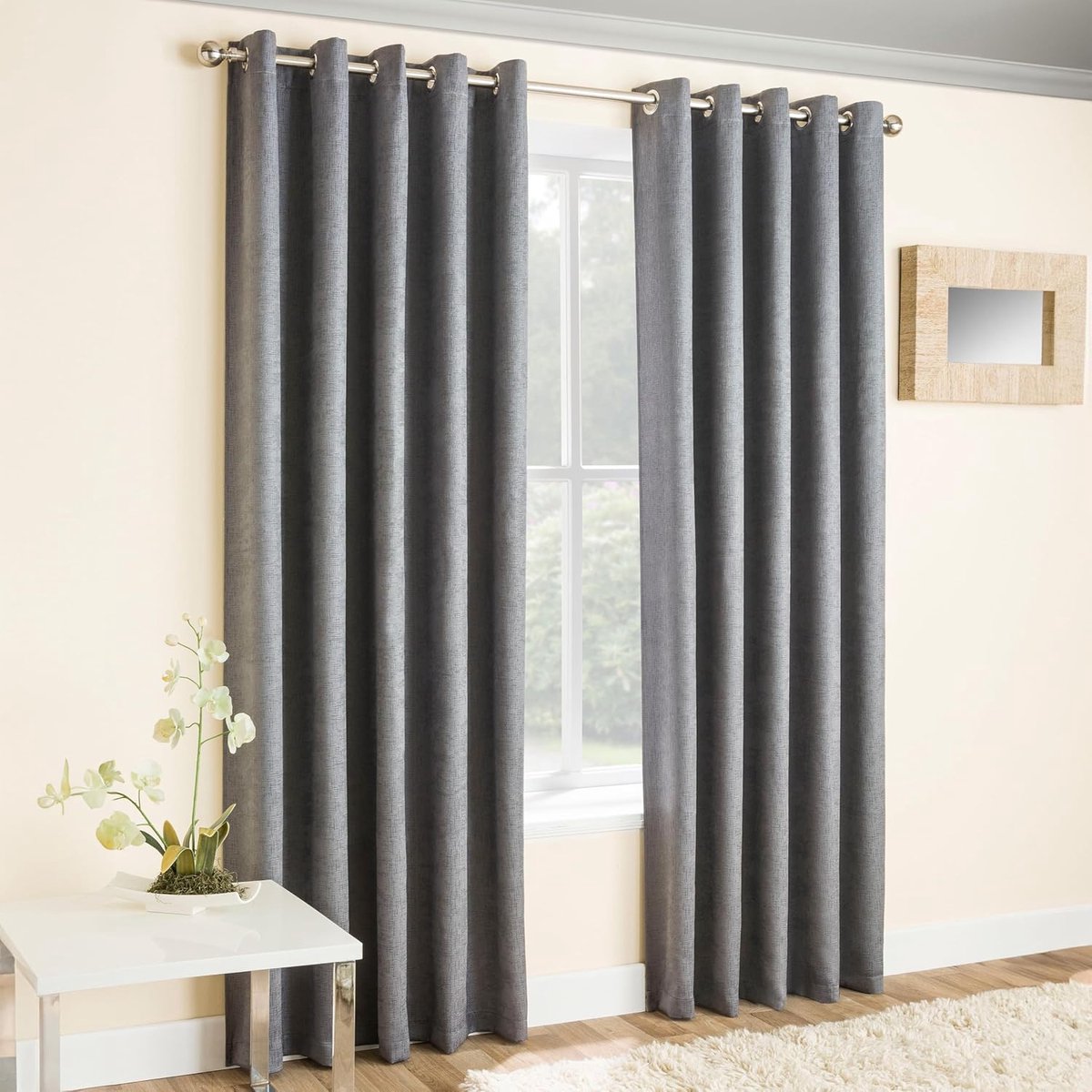 Living Vogue grijs zilver 90 x 54 inch (229 x 137 cm) oogje thermische ruisonderdrukkende verduisterende gordijnen voor slaapkamer en woonkamer