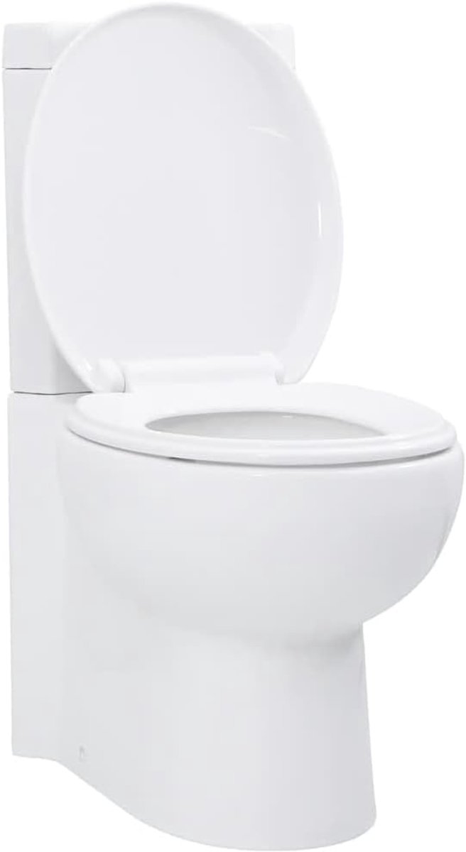 Keramiek wit voor badkamer - ruimtebesparende hoekmontage toilet met softclose zitting en 3/6 liter spoeling