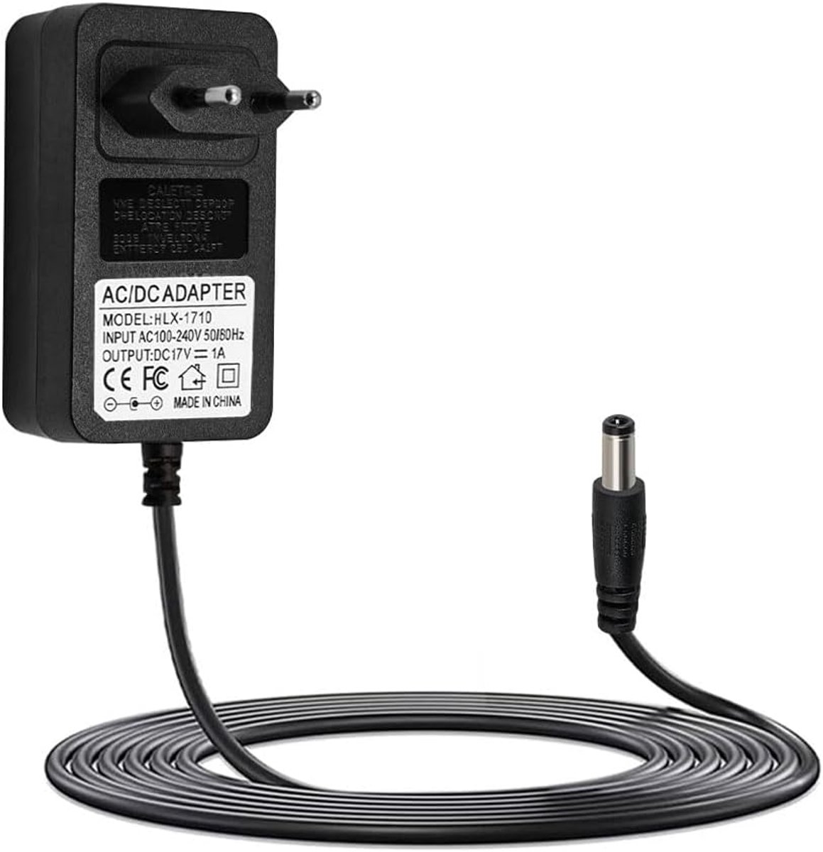 17 V 1 A voedingsadapter voor Bose SoundLink 1/2/3/I/II/306386-101/369946-1300/301141/414255/404600, 1,8 m vervanging oplader met DC stekker 5,5 x 2,5 mm voor Bluetooth-apparaten