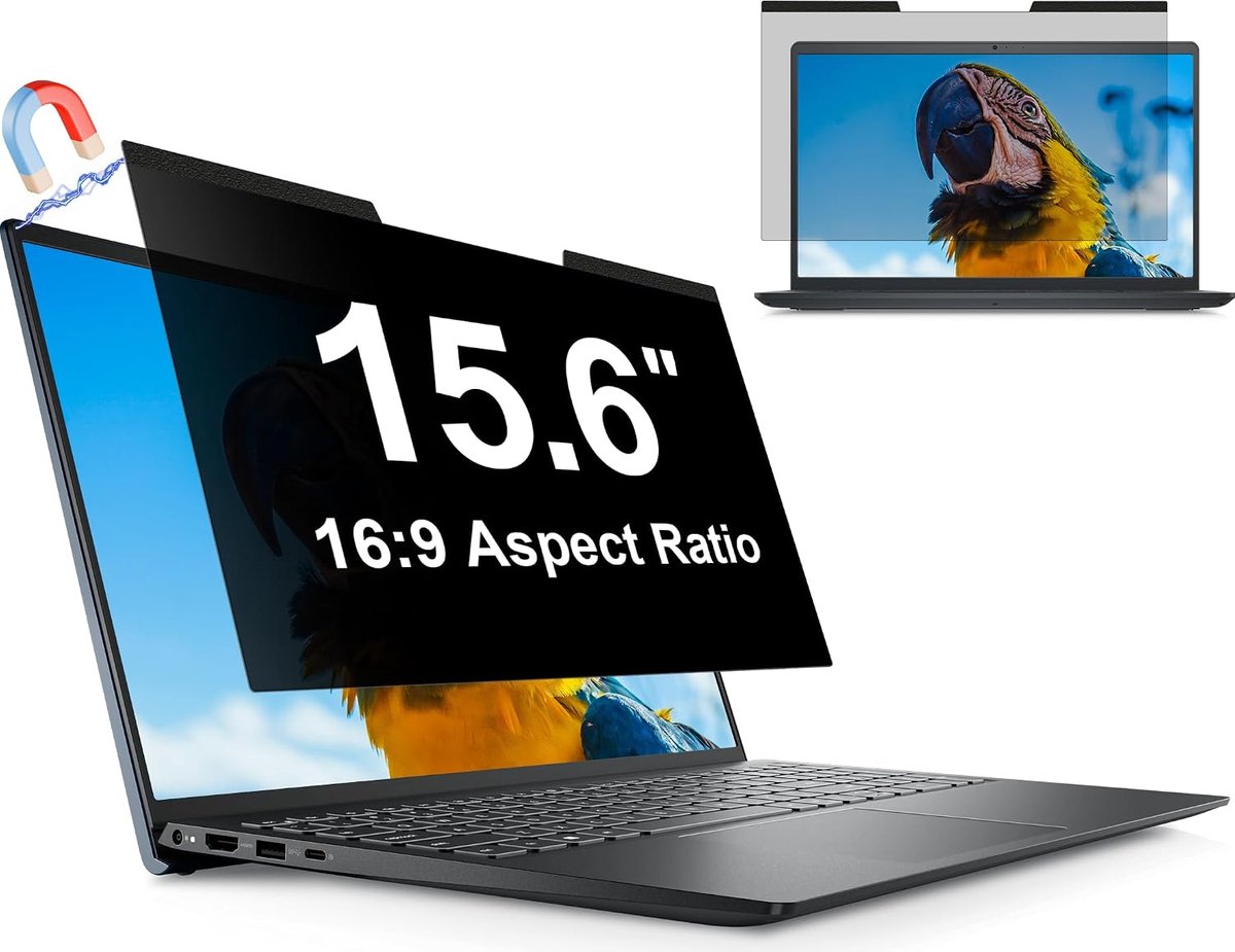 Magnetisch Privacyfilter 15,6 Inch 16:9, Schermfilters voor Laptop met Laptop (345mm*194mm), Directe Installatie, Afneembaar Beschermingsfilm