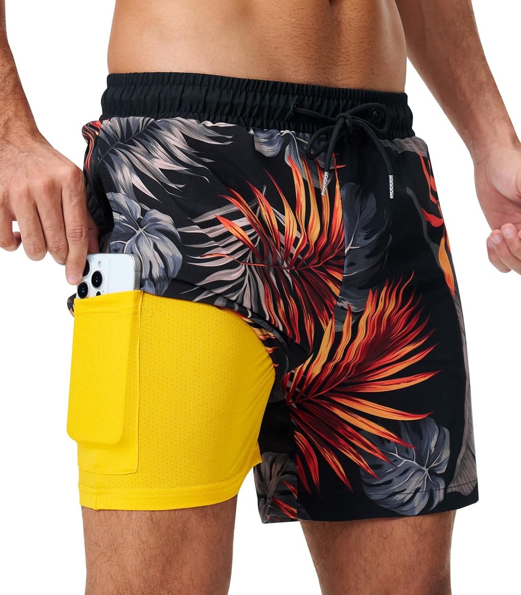 Shorts, zwemshorts met trekkoord, mesh-voering