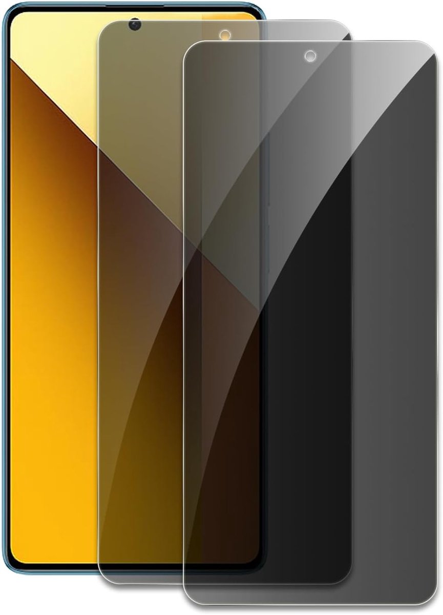 Displaybeschermfolie van gehard glas voor Xiaomi Redmi Note 13/13 Pro, hardheid 9H, anti-spy, anti-vingerafdruk, luchtbelvrij, onbreekbaar, 2 stuks