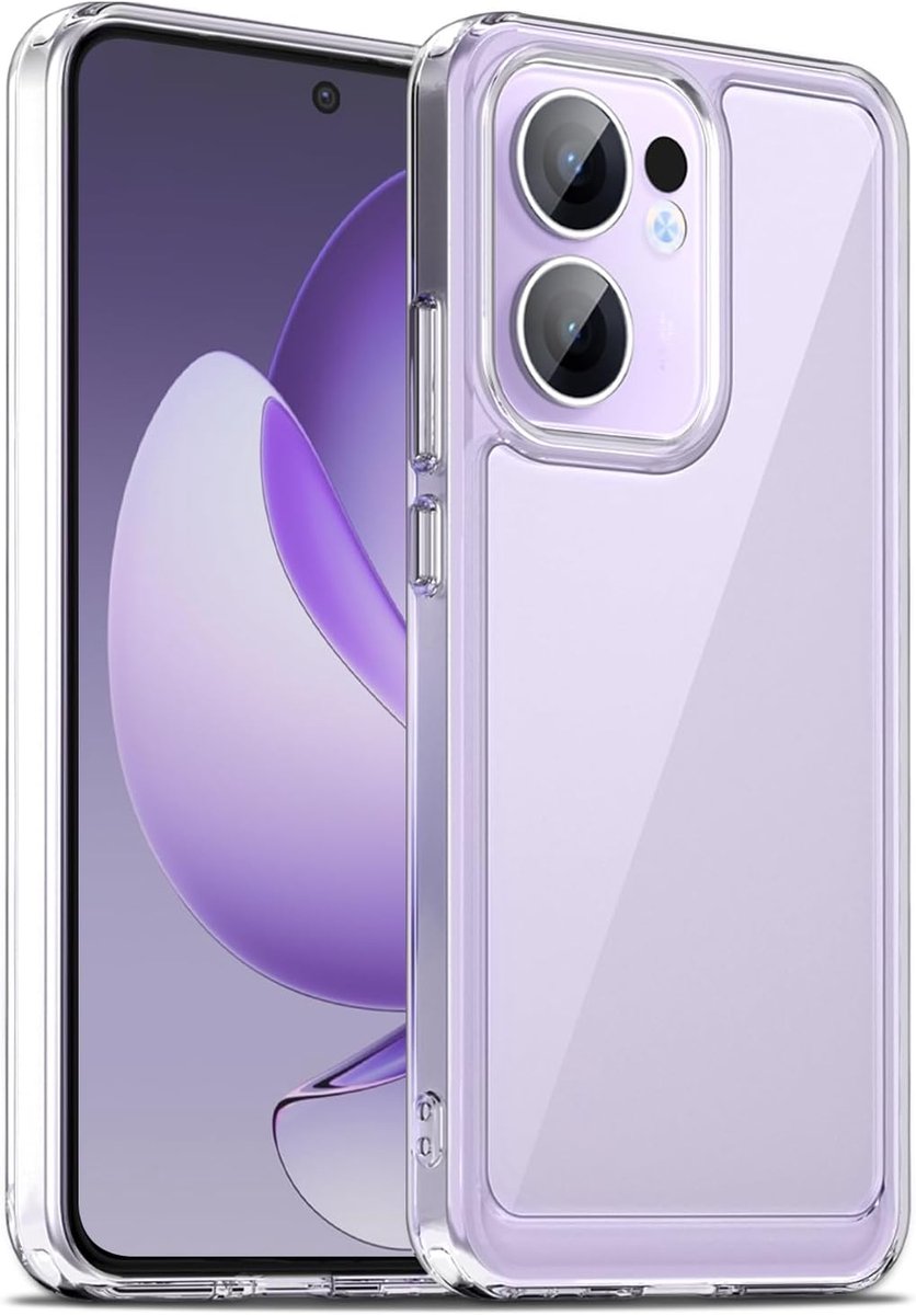 Hoesje voor Oppo Reno 13 FS 5G/Reno 13 F 5G/4G, Militaire Valbescherming, Anti-Geel, Ultradun Schokbestendig Hoes met Harde PC Achterkant en Krasbestendig Case, Transparant
