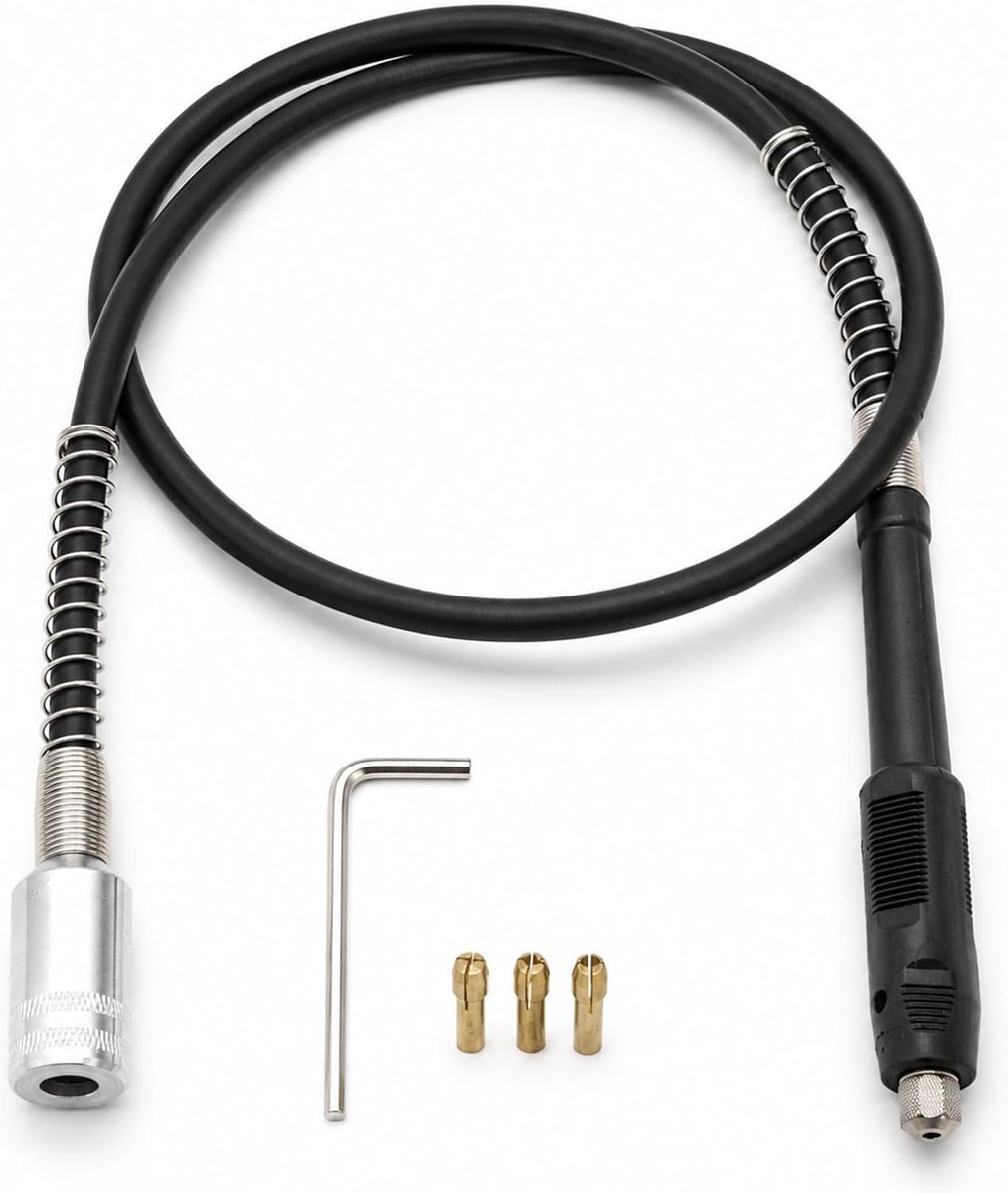 Verlengas Flexibele kabelhouder Roterend gereedschapshulpstuk Elektrische slijper Flexibele as met 3 stuks klauwplaten voor graveren Polijsten Frosting 42 inch lengte