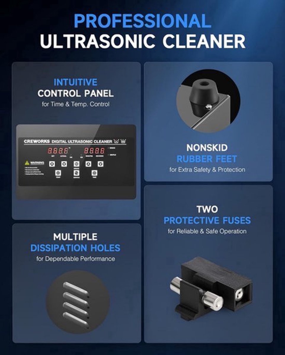 Ultrasone Reiniger – Ultrasoon Schoonmaakapparaat – Ultrasoonmachine – Ultrasooncleaner – 10 Liter – 240W Vermogen – 40kHz Met Verwarming & Timer