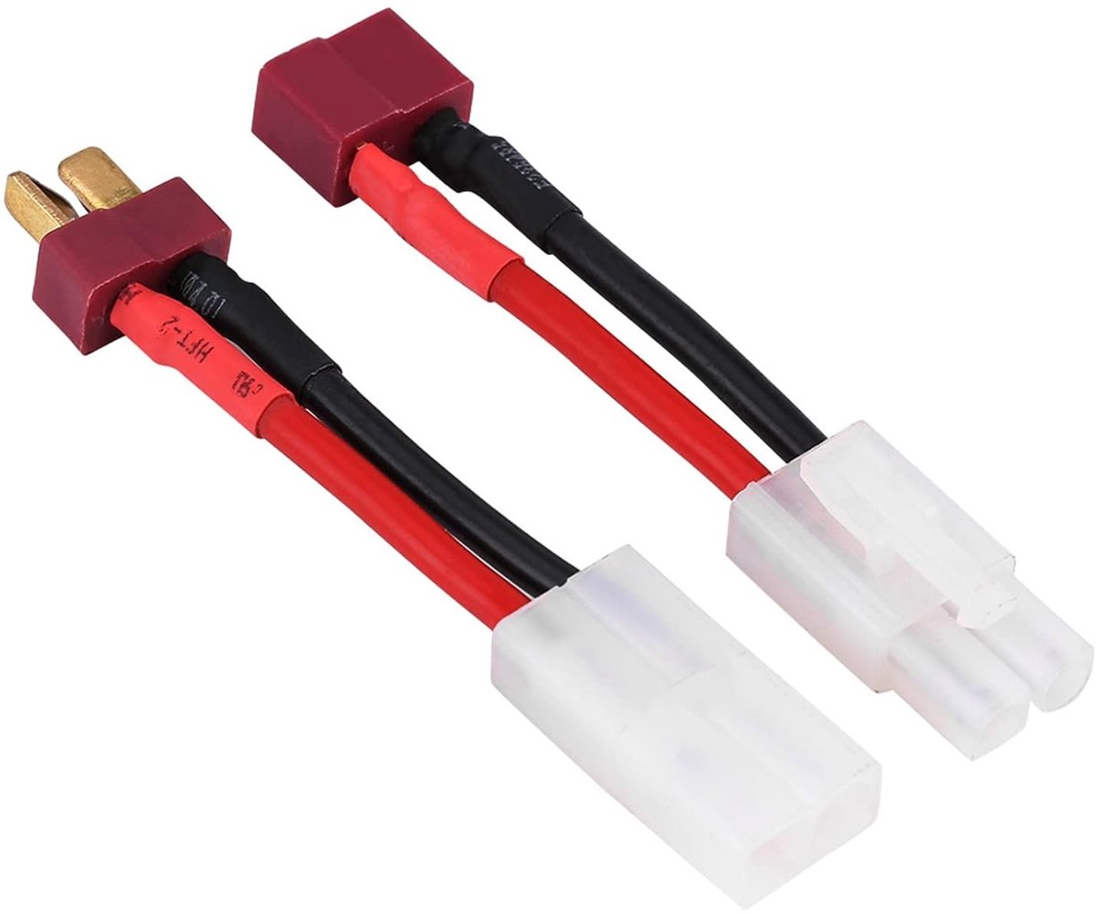 Kabelconnector voor T-stijl decanenadapterstecker, T-plug vrouwelijke mannelijke connectoradapter 2 stks/set, 14 AWG draadkabel RC-accessoire