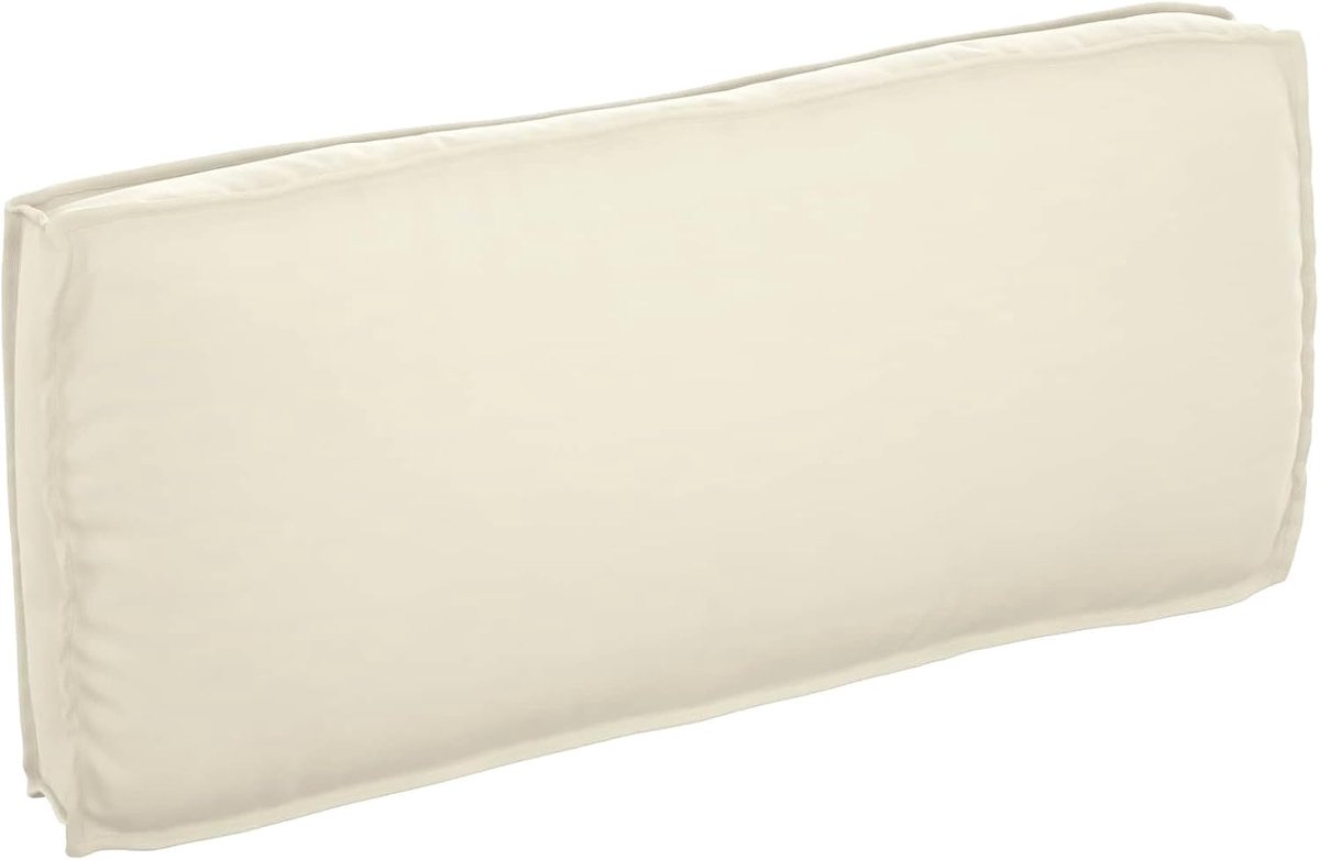 Kussens van Oxford-stof met polypropyleen vulling voor binnen en buiten, rechthoekig kussen in crème 120 x 50 x 12 cm van duurzaam Oxford-weefsel