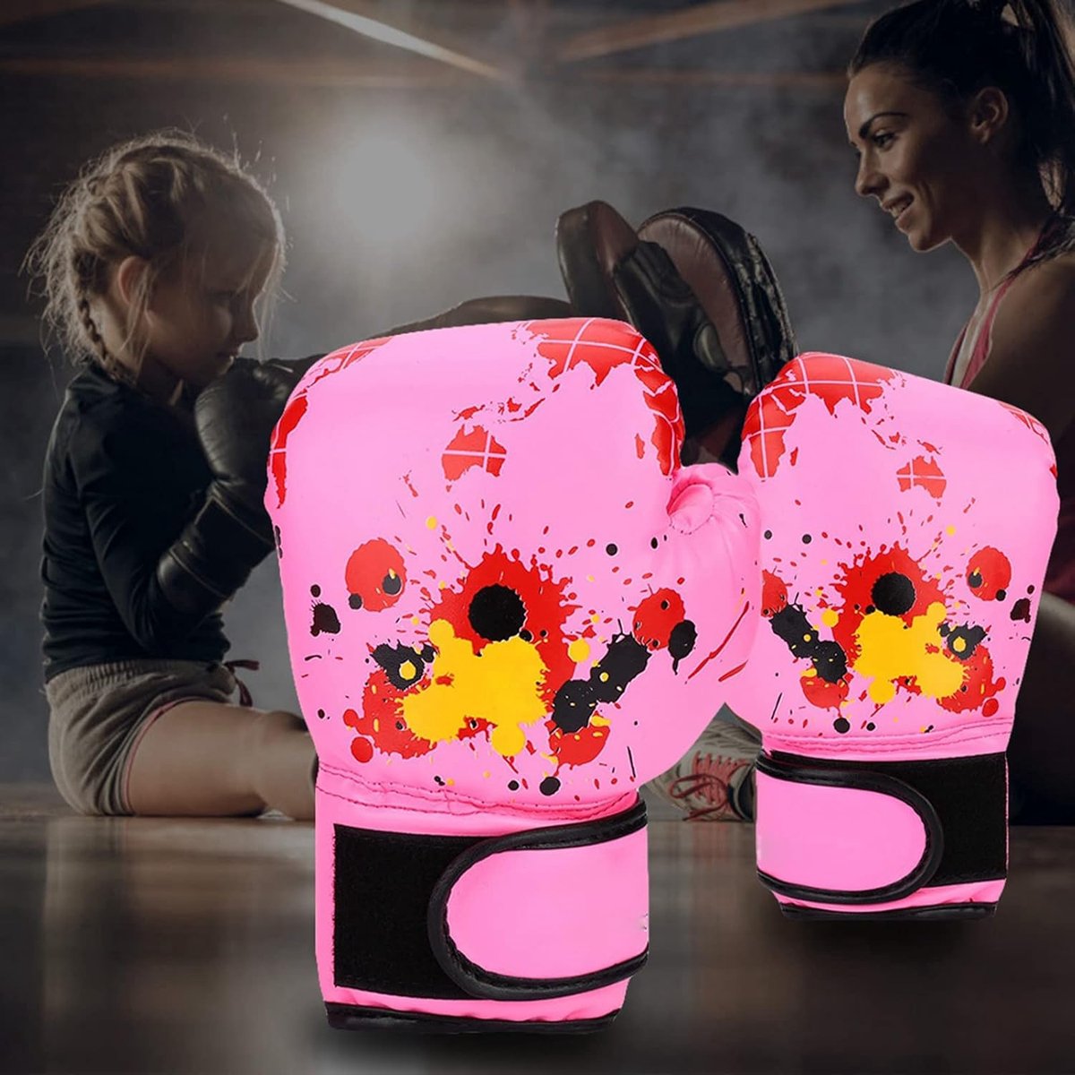 Kinderbokshandschoenen voor jongens en meisjes, trainingshandschoenen voor wanten voor kinderen, bokshandschoenen geschikt voor kinderen