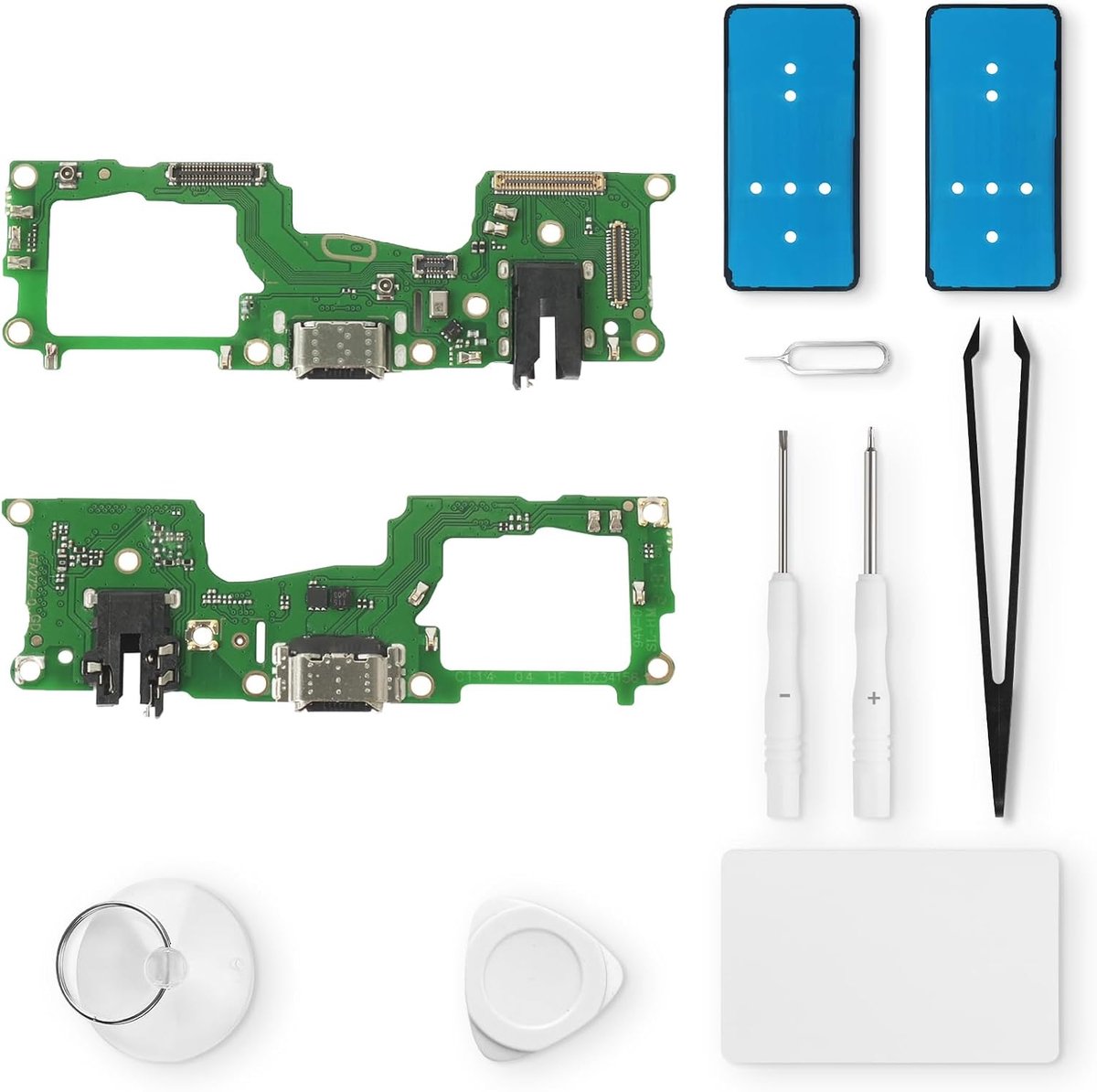Vervanging voor Oppo A94 5G Oplaadpoort USB Oplaadaansluiting Microfoon Hoofdtelefoonaansluiting met Reparatieset