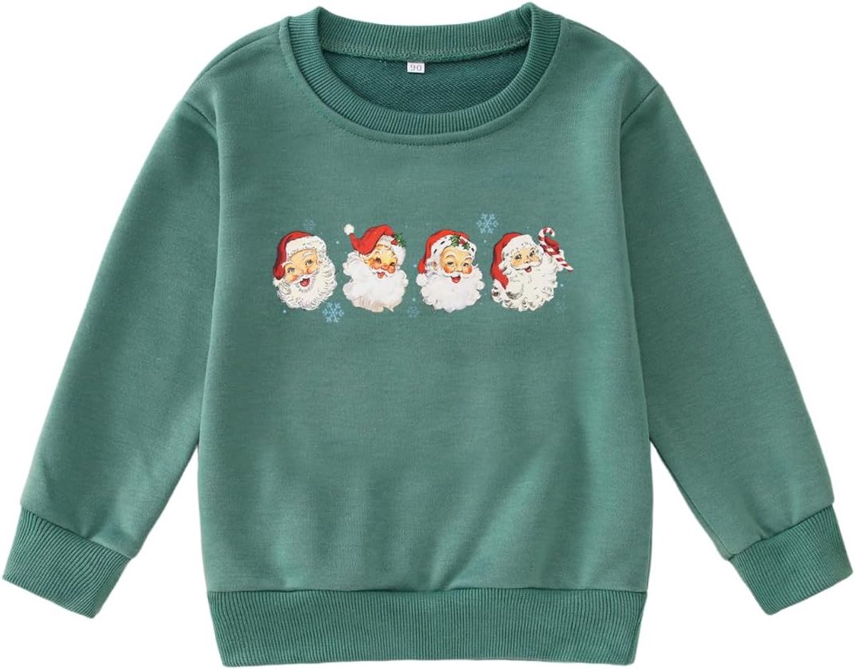 C&M WODRO Baby kerstsweatshirt kinderen kersttrui kerstman printer sweatshirt festival outfits herfst winter babykleding kleine kinderen trui ronde hals lange mouwen