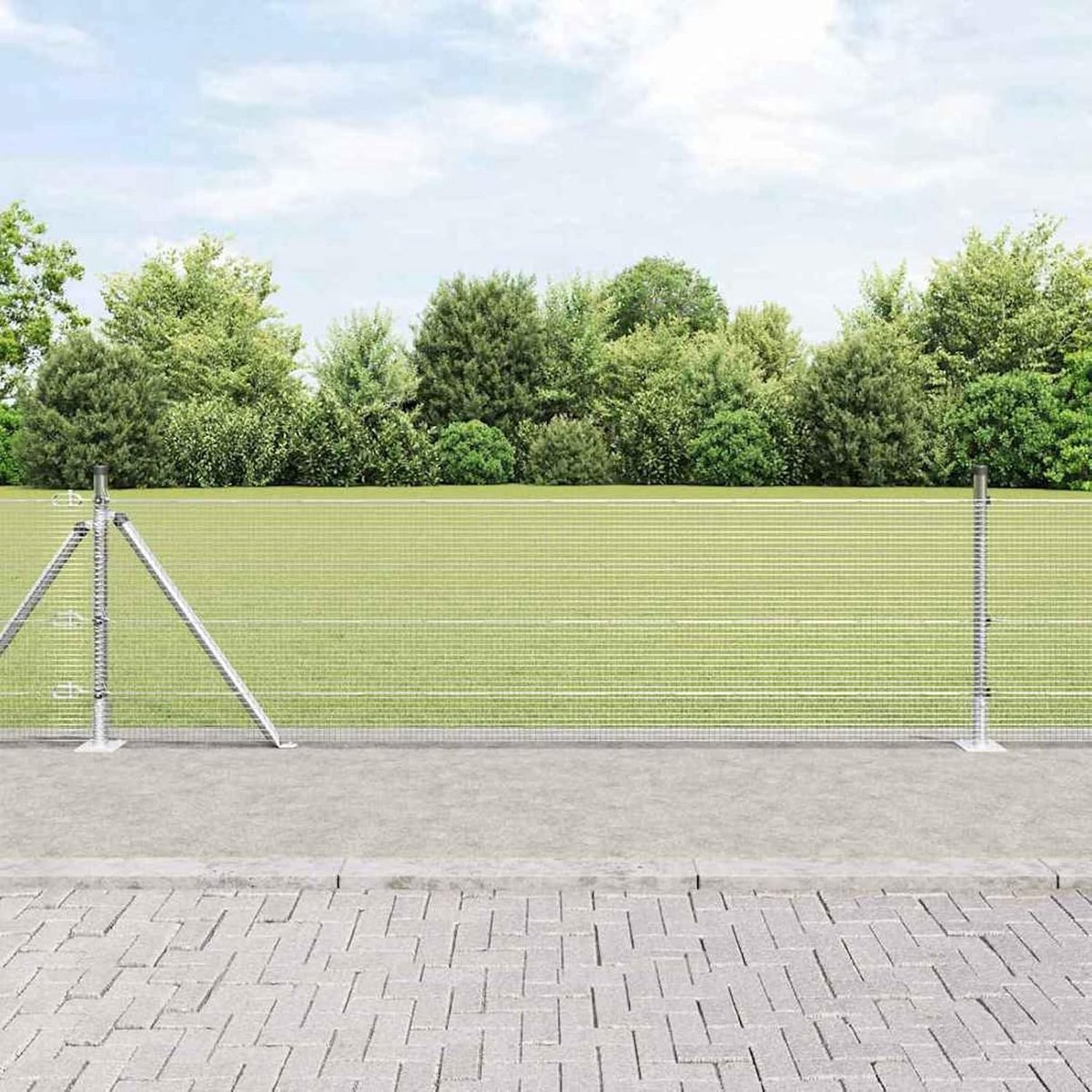 Palen, set van 10 x 0,5 m, set van 2 gegalvaniseerd staal, hekpalen, tuinhek, draadomheining voor tijdelijke hekken, groentebedden, kippenren, weidegrond