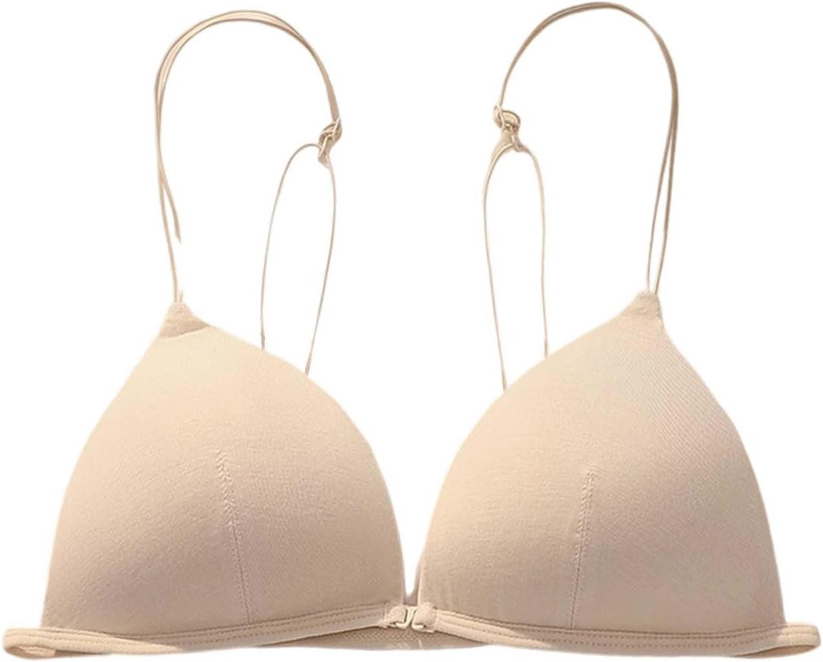 Triangel-beha, naadloos, dunne bandjes, mooie achterkant, knoopsluiting, voor dames, zomer, borst, nauwsluitend, zonder stalen ringen