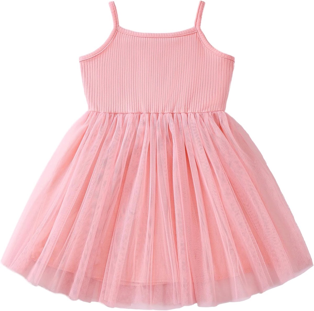 Jurken voor Meisjes Kinder Mouwloos Tule Meisjesjurk Tutu Prinsessenjurk Zomer Jurk Feestelijke Katoen Zomerjurk Vrijetijdeskleding Kleding voor Meisje 2-7 Jaar