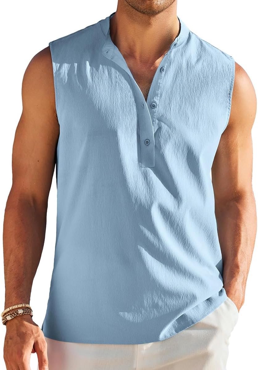 strandshirts voor mannen zomer tankshirts casual henley tank top