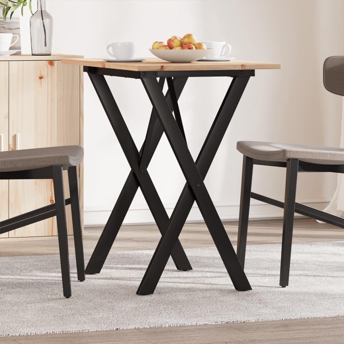 Massief grenenhout X vormig model 80x50x75 cm