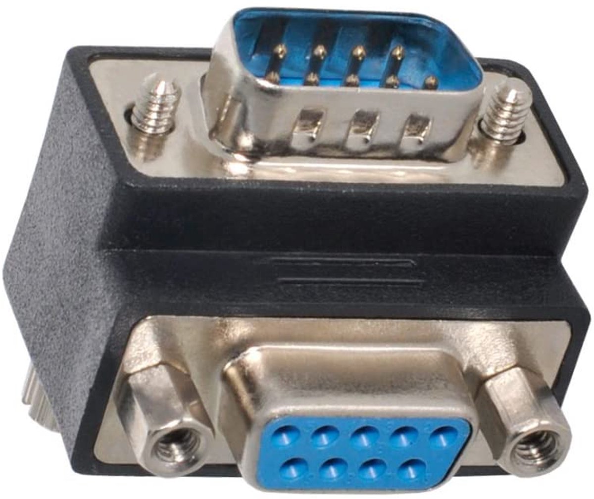 RS232 D-Sub 9Pin Adapter - Male naar Female - 90 Graden Hoek - Voor Uitbreiding Verbinding