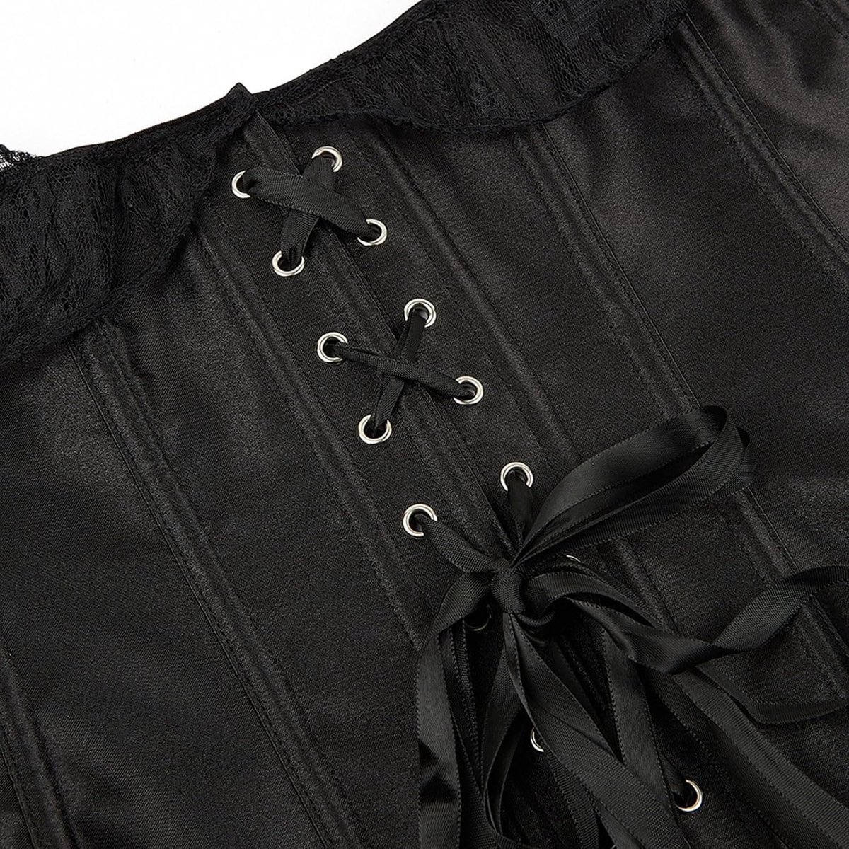 Korsetbody met satijnen kanten mouwen als onderkleding voor de trouwjurk, vormende taille ondergoed met visbeenversterking, elegant lijfje