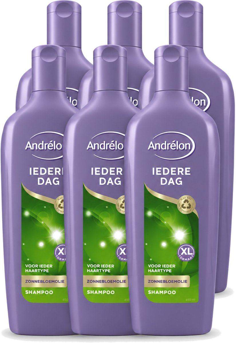 6 x Andrélon - Iedere Dag - Shampoo - 450 ml - Voordeelverpakking - 6 stuks