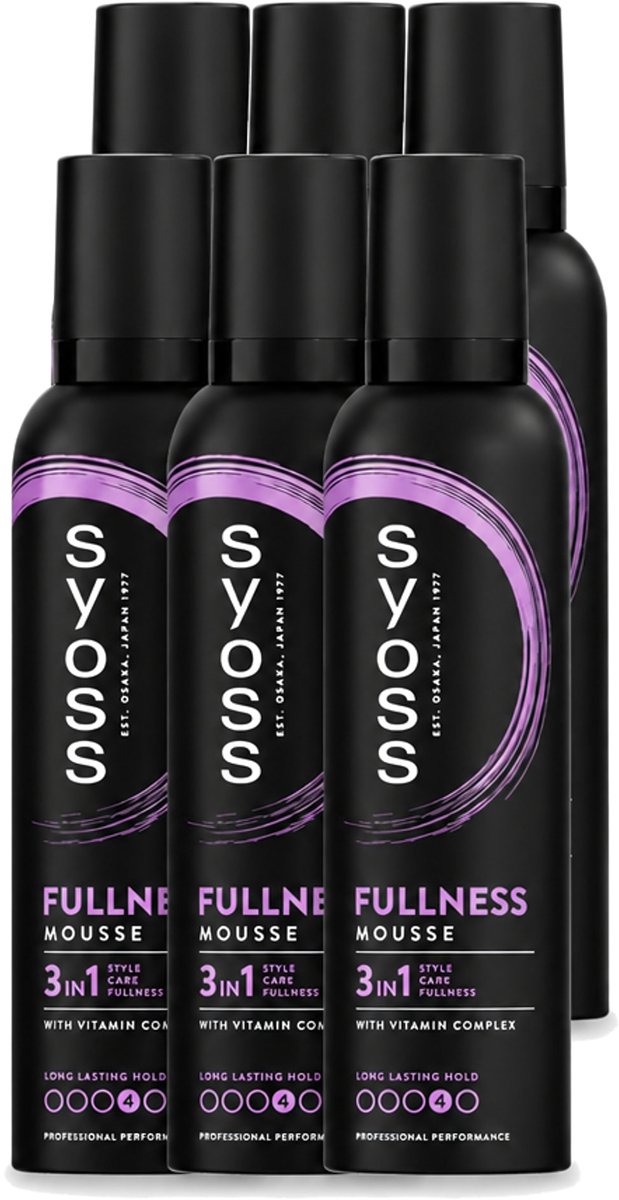 6 x Syoss - Fullness - Haarmousse - Lichtgewicht Volume - 250 ml - Voordeelverpakking - 6 stuks