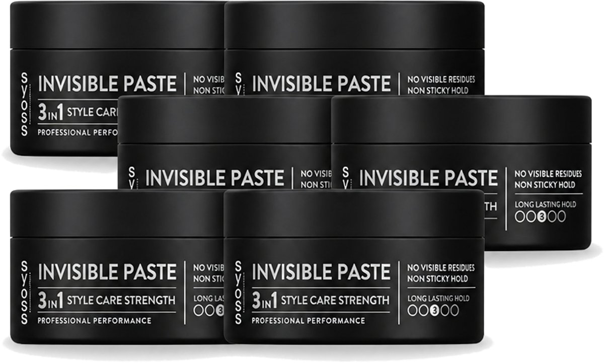 6 x SYOSS - Invisible Paste 100 ml - Haarpaste - Langdurige Styling - 100ml - Voordeelverpakking - 6 stuks