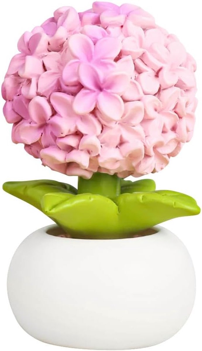 Hortensia met Pot Kunsthortensia Bloem Potplant Mini Plant Beeldjes Hars Bloemen voor Auto Dashboard Badkamer Thuis Keuken Rustieke Tafel Middenstuk Plank Decor, Hortensia