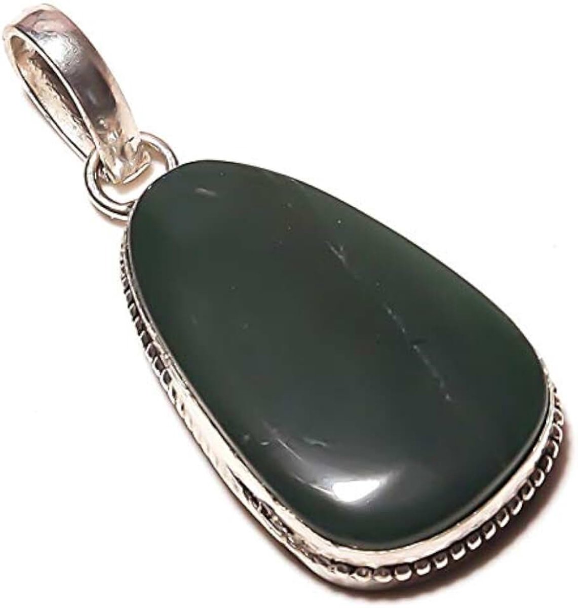 Jade Handmade PENDANT 2" Long Silver Plated! Jewelry from Kashish! All Variety Store all Occasions