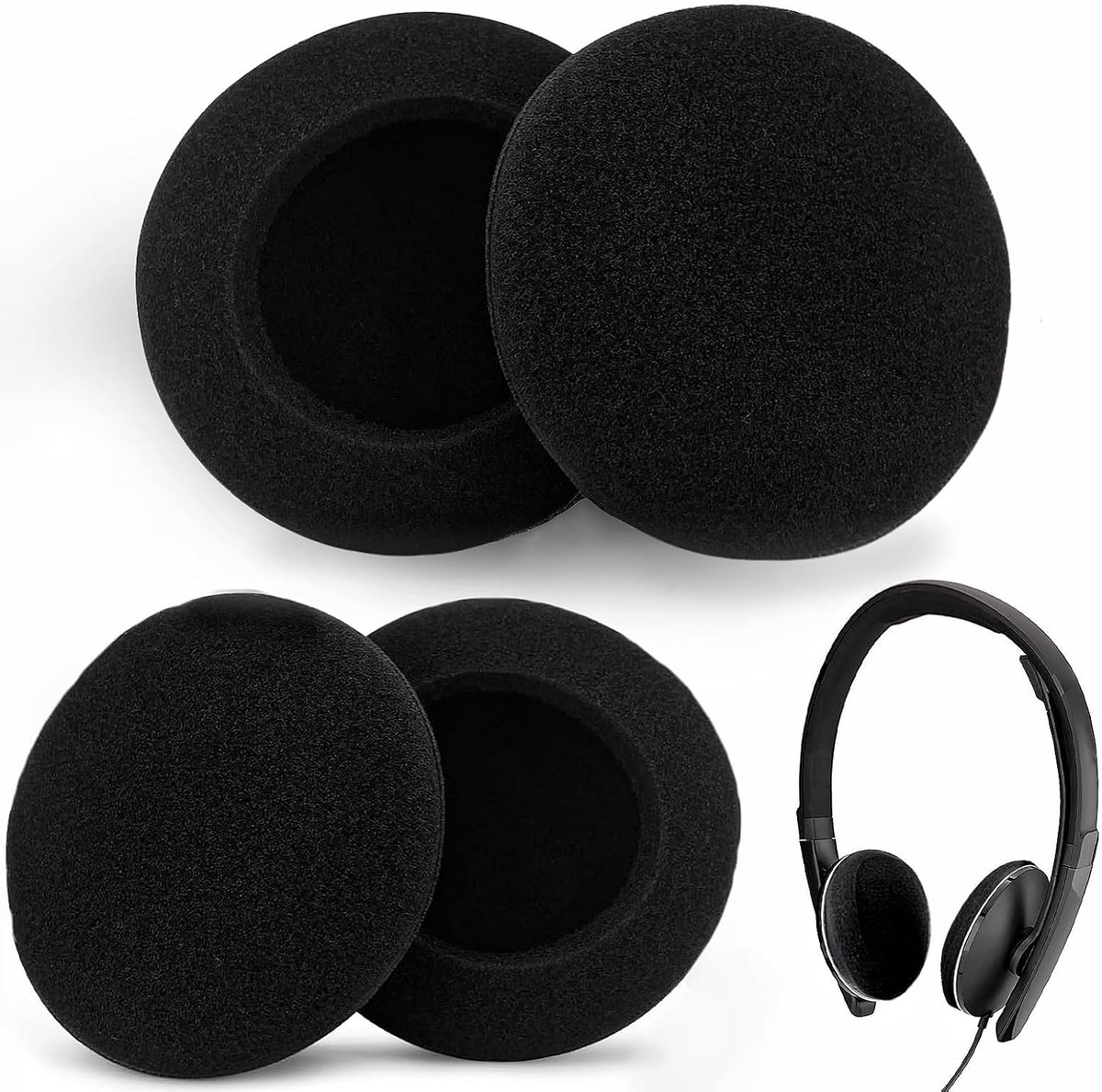 Oorkussens, vervanging voor Logitech H340, 6 cm zachte schuimvulling voor Logitech G330/H609/H600, Sony en andere modellen, voor gaming thuiskantoor