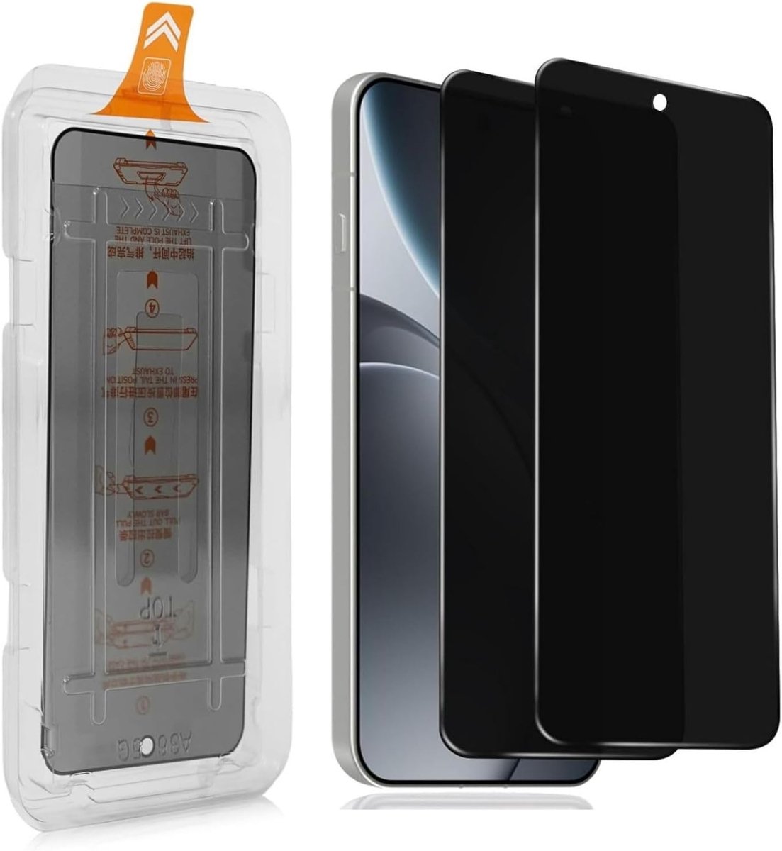 Screen Protector voor OPPO Find X9, gehard glas, [automatische installatie], 2 stuks, 9H hardheid, anti-spionage privacyfolie