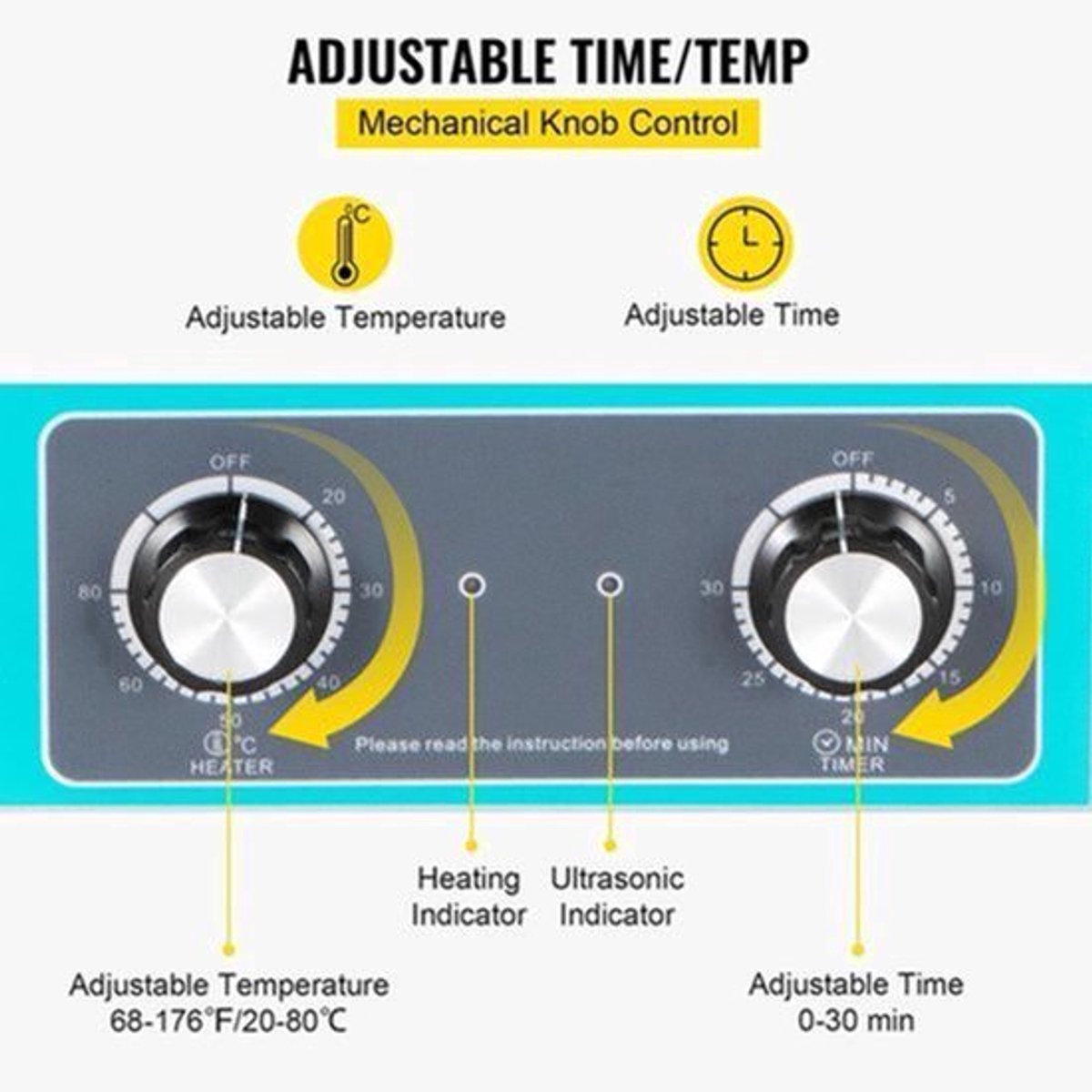 Ultrasone Reiniger - Wasmachine - Ultra Sonische Reiniger - 3L- met Verwarmer & Timer - voor Horloge en Sieraden