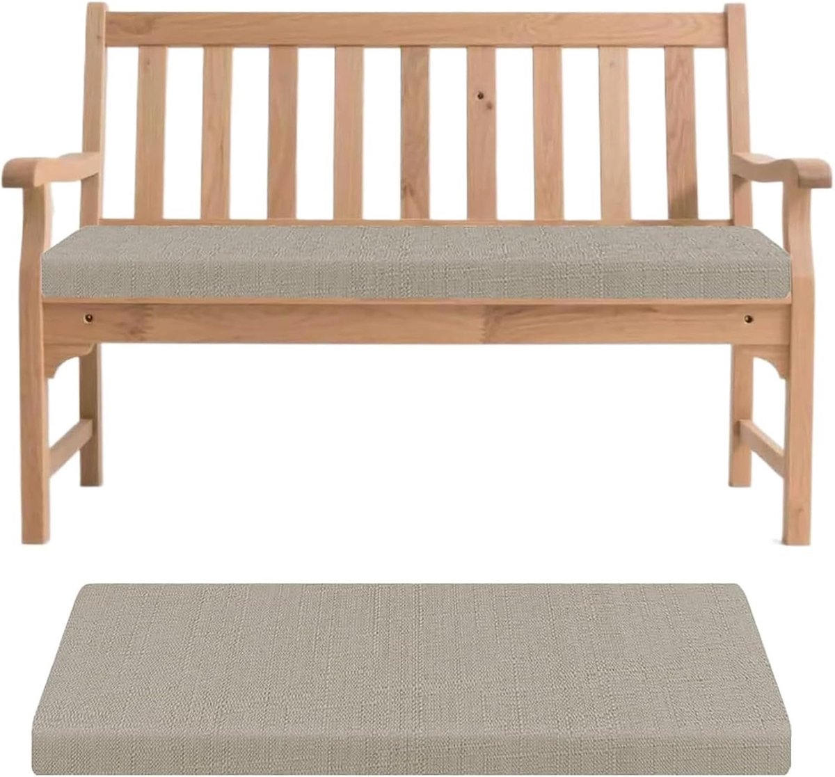 Generisch Bankauflage- Abnehmbarem Sitzkissen Banks, rutschfeste Gartenbank Auflage Waschbar Sitzauflage für Innen Outdoor Fensterbank Couch ban k Eckbank Auflagen,Beige Gray,200x35x5cm