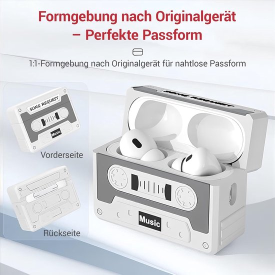 Hoes, stenen siliconen cassette, hoes voor Pro 3 met instelbare anti-verlies sleutelhanger, stootvast hoofdtelefoon-accessoire voor vrouwen en mannen — afbeelding 4