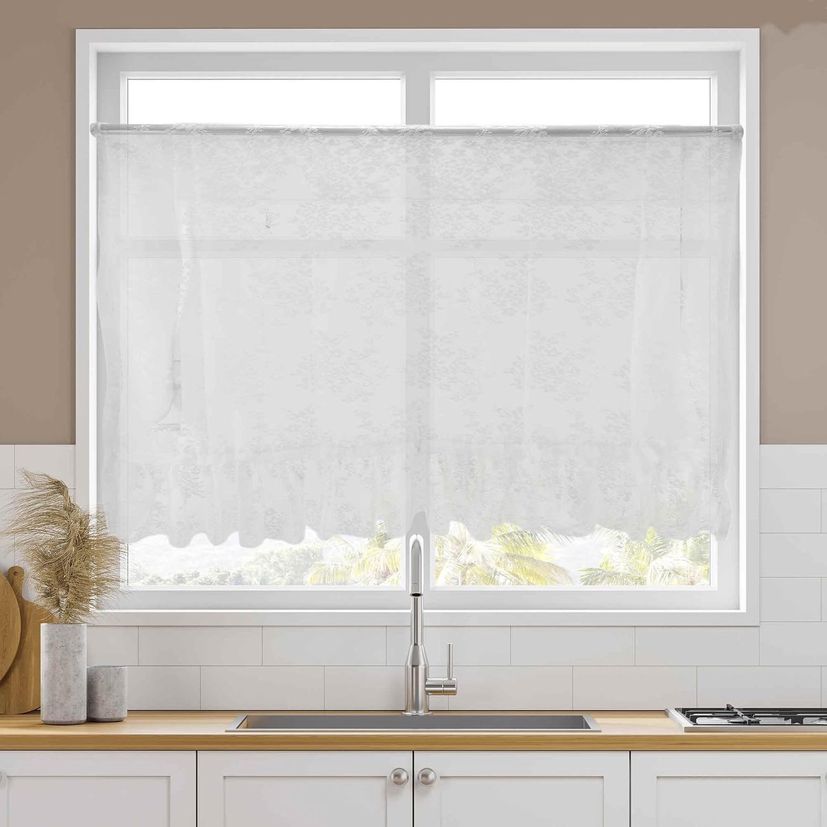 Wit, 1 stuk, voor badkamer, lichtfilterend