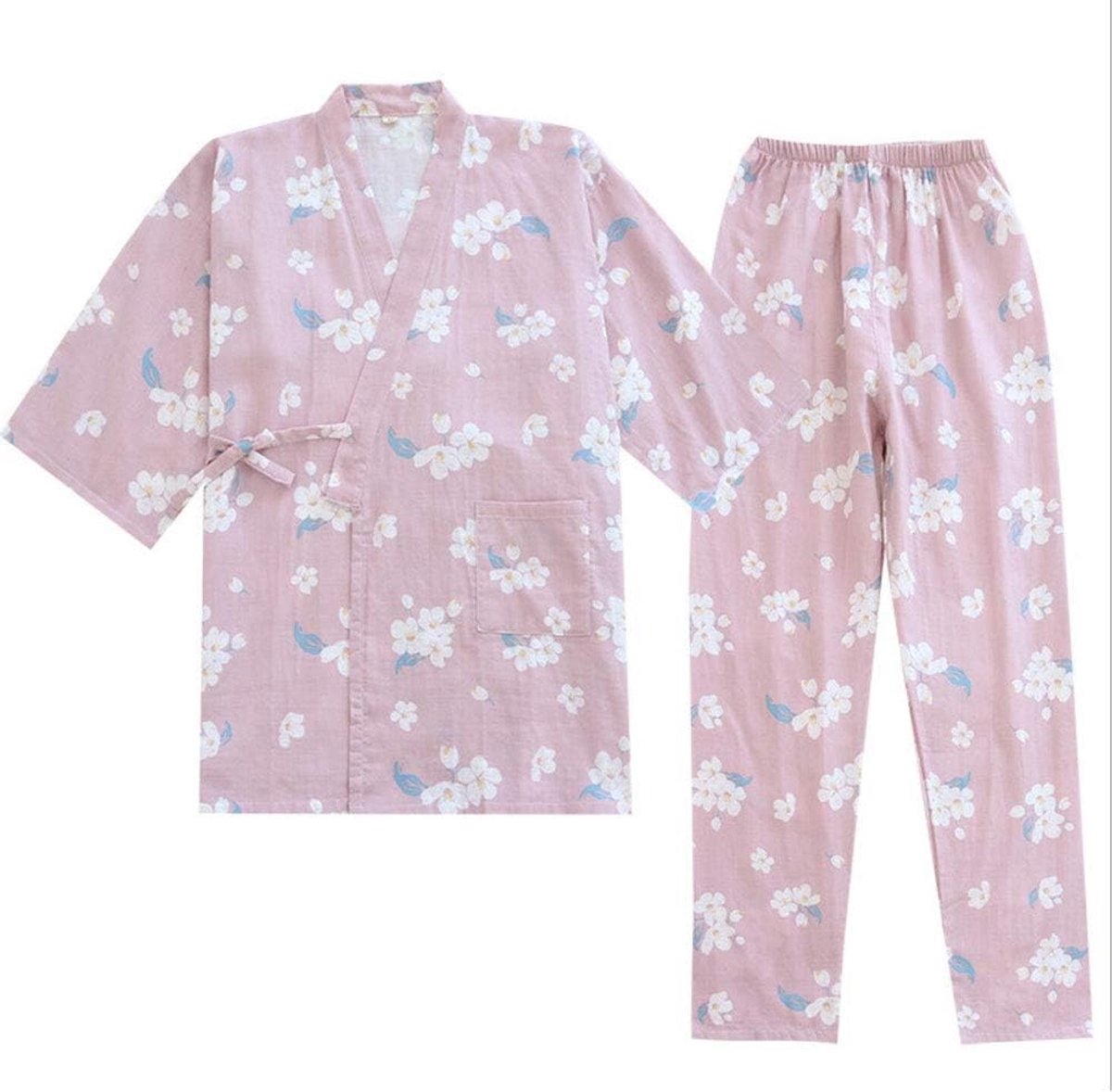 Kimono-pyjama van puur katoen voor dames, maat L