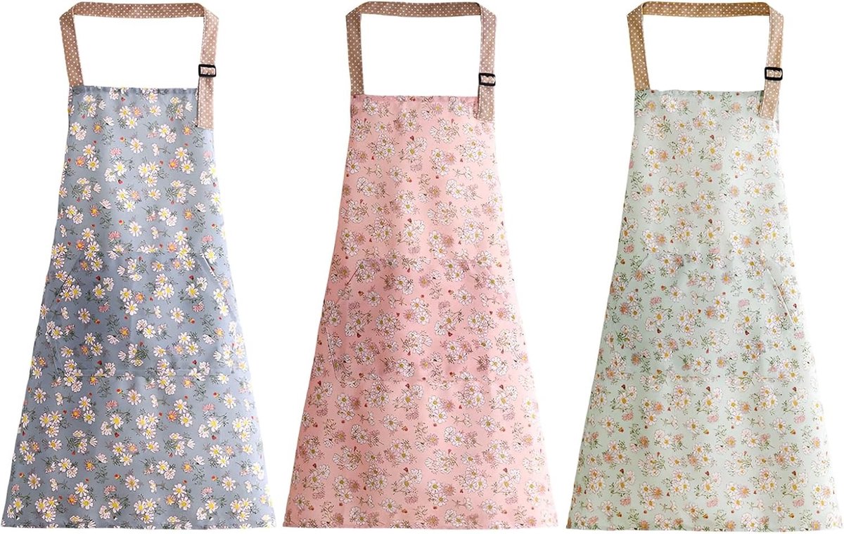Moderne 3-delige Keuken Schort voor Vrouwen - Waterdicht, Vettig Bestendig en Comfortabel BBQ Schort met Schoonmaakdoek voor Keuken en Restaurant