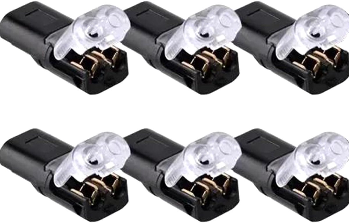 6 stuks, 2-polige stekkerverbinding, kabelverbinders, waterdicht, elektrische stekker, autodraad, kabel, auto, elektrische stekker, stripaansluiting voor 18-22 AWG (6 stuks)