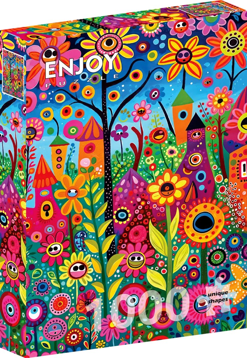 Enjoy Puzzle legpuzzel Playful Garden 1000 stukjes kleurrijk bloemen.
