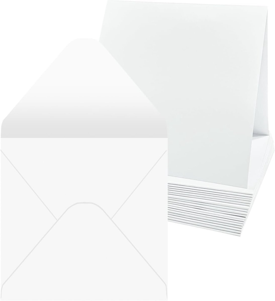 20 Set 6x6 inch Witte Blanco Kaarten met Briefenvelopjes, 100gsm Enveloppen 300gsm Vouwkaarten voor Wenskaarten, Uitnodigingen, Verjaardagskaarten, Dankkaarten - 15,2 x 15,2 cm