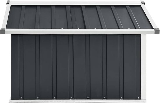 Garage voor robotmaaier, garage met zadeldak, gazonrobot, carport, zon- en regenbescherming voor grasmaaier, grasmaaier, garage, 92 x 97 x 63 cm, verzinkt staal, antraciet — afbeelding 4