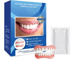 Reline gebitset, prothesen, ondervoeding, siliconen gebit, tandprothese, tandreparatieset, gebit om op te steken, cosmetische tanden, tijdelijke prothesen voor snelle orale verfraaiing