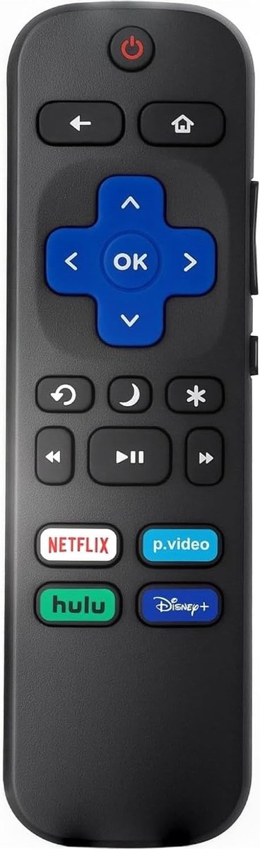 Afstandsbediening compatibel met Roku TV, voor TCL Roku/Hisense Roku/Onn Roku (niet geschikt voor Roku Stick, Box en speler)