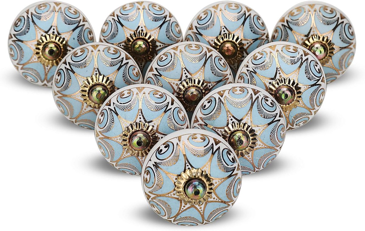 knoppen voor kasten en laden handgemaakte gouden keramische dressoir trekt keukenkasten kast veelkleurige kledingkast handvat boho decor meubelknoppen - pak van 06