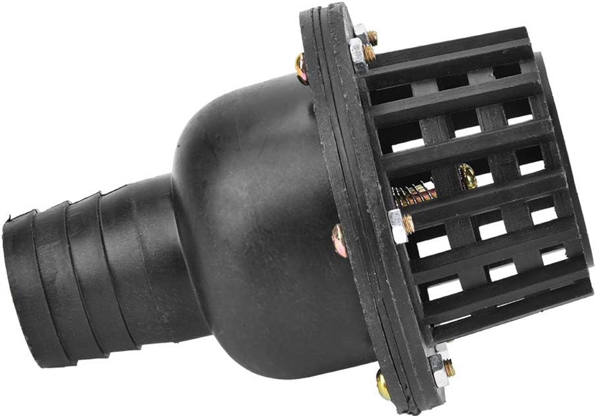 Voetklep Waterpomp Bodemklep Zwart PVC Lagedruk Platte Terugslagklep Sump Pump Terugslagklep voor Vloeistofmachine (1,5 inch)