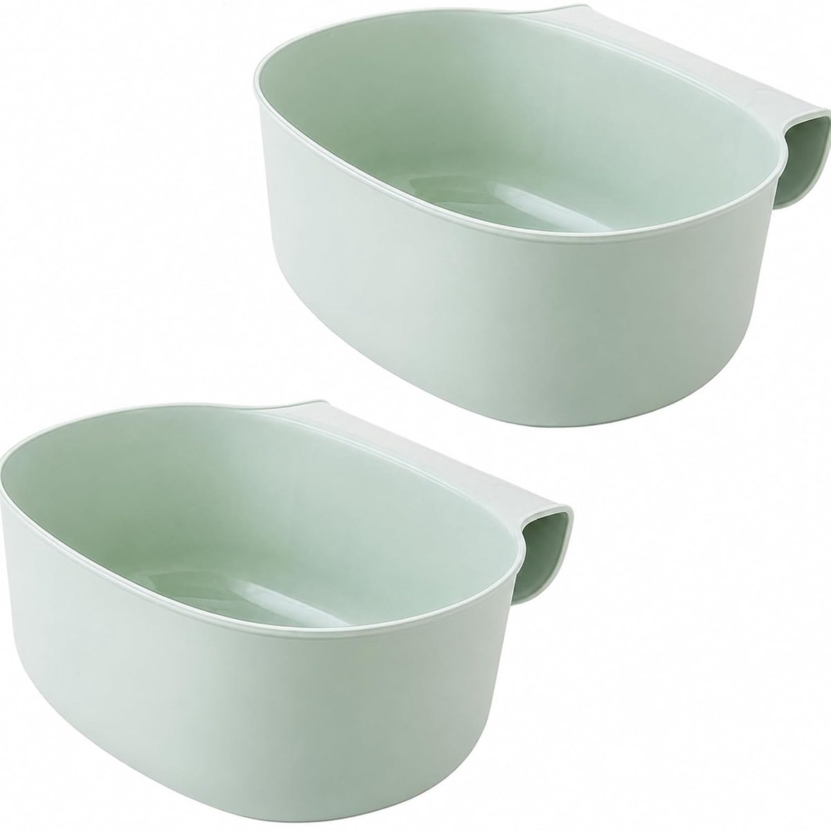 2 x opvangbak voor keukenafval, luiertafel, organizer om op te hangen, waskom baby voor luiertafel, afvalbak, afvalemmer, laden, afvalbak, groen (groen)