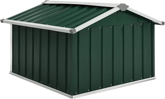 Schuur voor grasmaaiers, garage voor robot, grasmaaier, robot, grasmaaier, verzinkt, groen, 92 x 97 x 63 cm — afbeelding 3