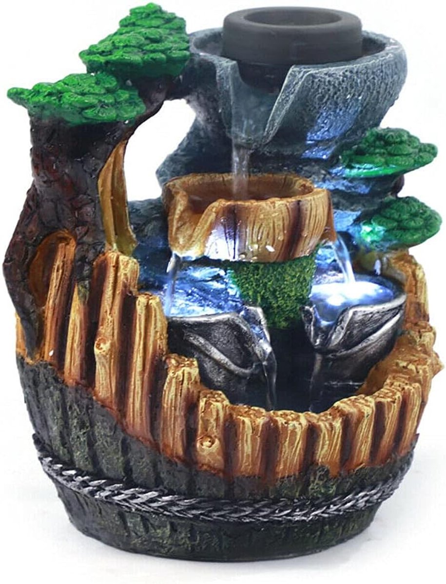 Tuin Fontein Tuin Hars Rotstuin LED Waterval Tuin Fontein Plant Kamerfontein Ornament Tuinfontein Cascade