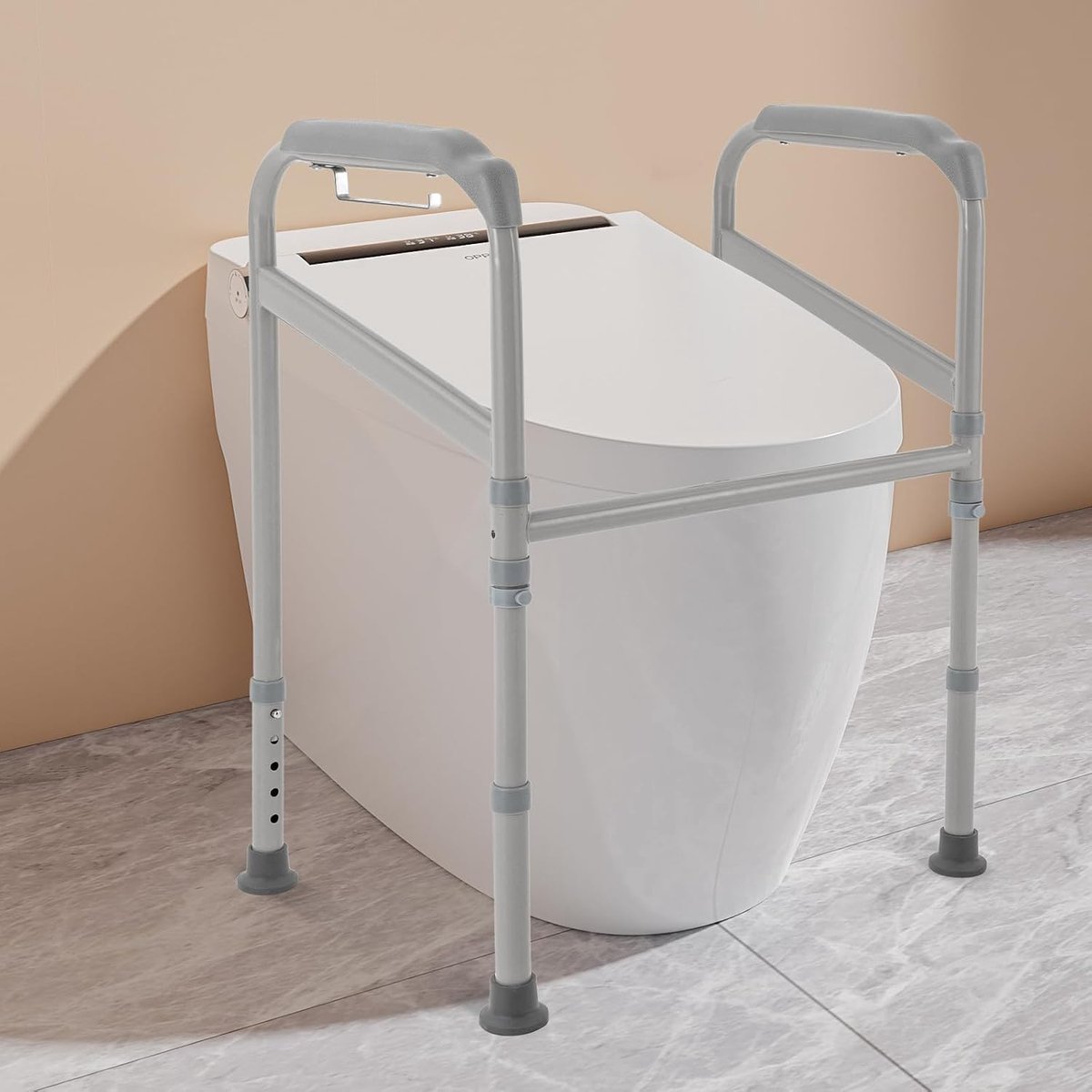 Toilesteunframe, inklapbaar opstahulp, toilet, in hoogte verstelbaar, tot 200 kg, installatie zonder boren, voor senioren, zwangere vrouwen en gewonden