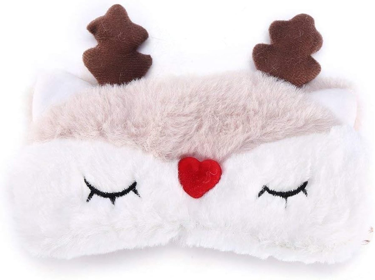 5 kleuren slaapmasker, schattig, glad, voor ogen, Kerstmis, hert, voor thuis, op reis (renna)
